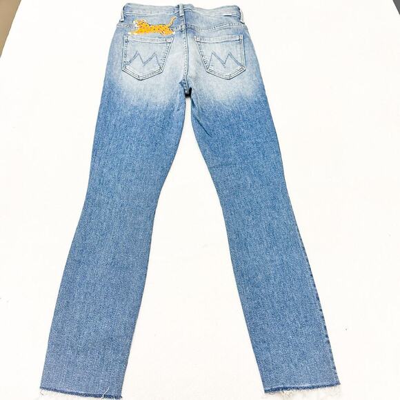 Mother High Waisted Looker Ankle Fray Shoot to Thrill Denim Jeans Size 25 - Picture 11 of 12